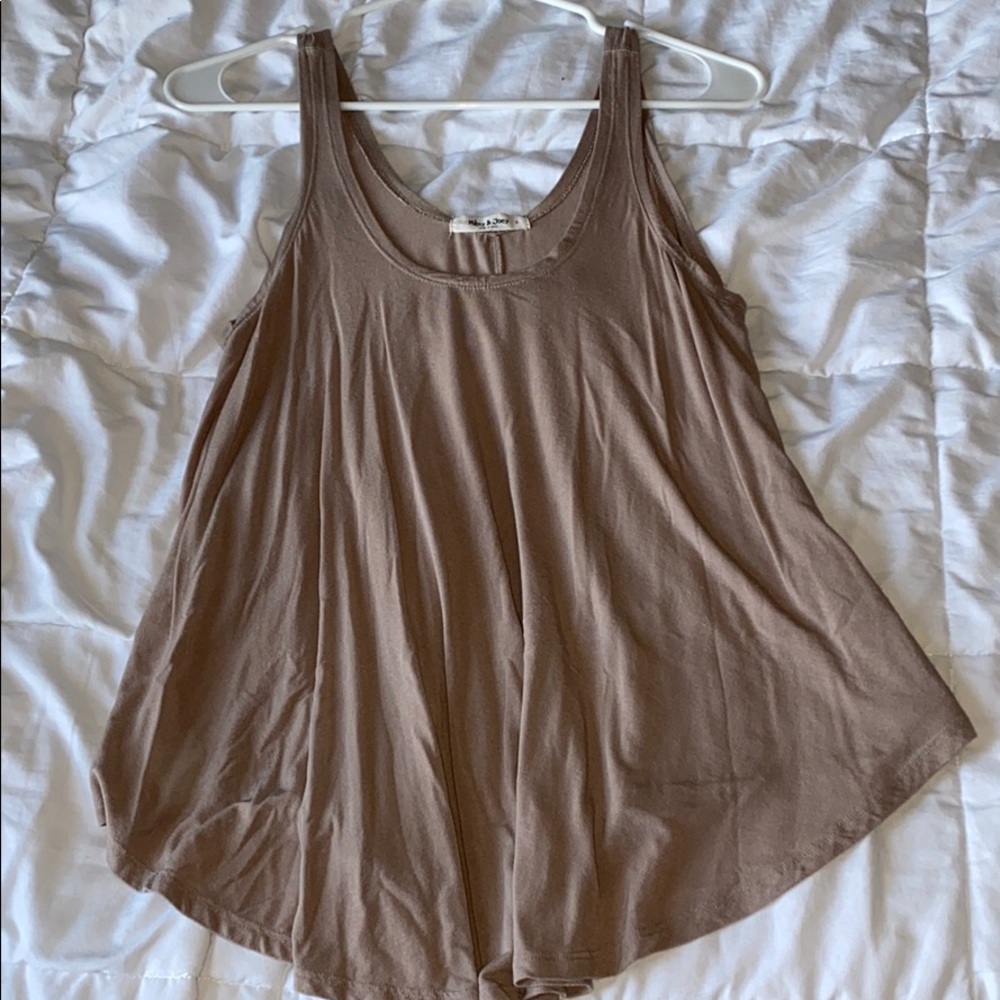 Mikey and Joey Flowy Taupe Tank